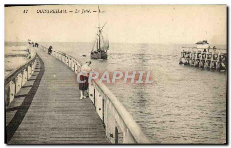 Old Postcard Ouistreham The boat pier