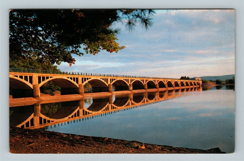 Shokan NY, Ashokan Bridge & Reservoir Chrome New York Postcard United