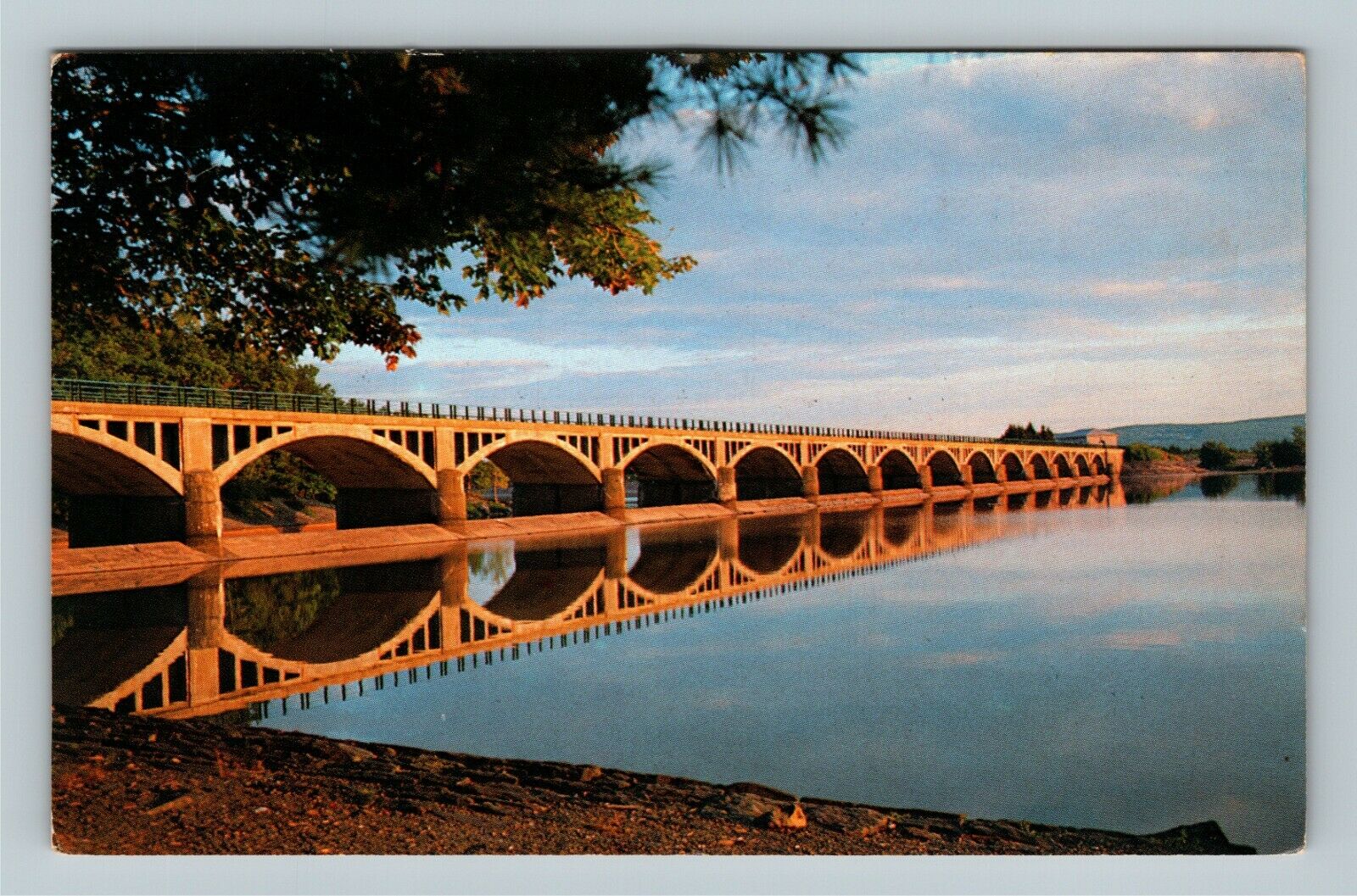 Shokan NY, Ashokan Bridge & Reservoir Chrome New York Postcard United