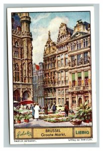 Vintage Liebig Trade Card - Dutch - 5 of The Cities in Belgium Set