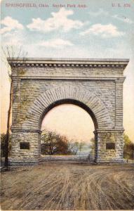 SPRINGFIELD OHIO SNYDER PARK~STONE ARCH POSTCARD 1910s