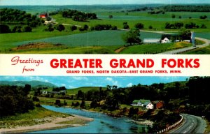 Minnesota/North Dakota Greetings From Greater Grand Forks Split View