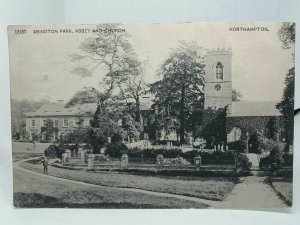 Abington Park Abbey And Church Northampton Vintage Postcard Posted 1905