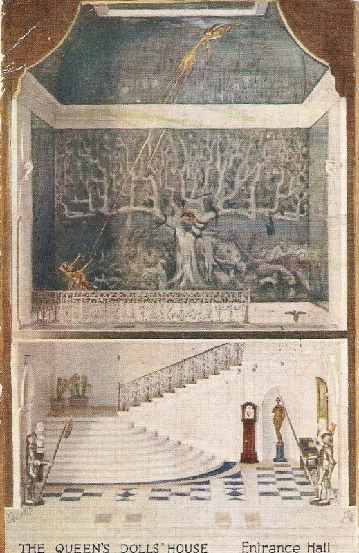 The Queen's Dolls House.  Entrance Hall Tuck Oilette PC # 4500