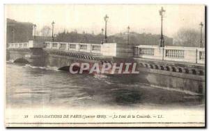 Old Postcard Floods of Paris The Concorde Bridge