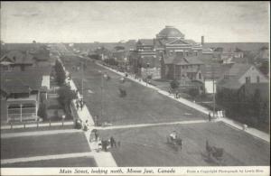 Moose Jwa Saskatachewan Main St. North c1910 Postcard bck