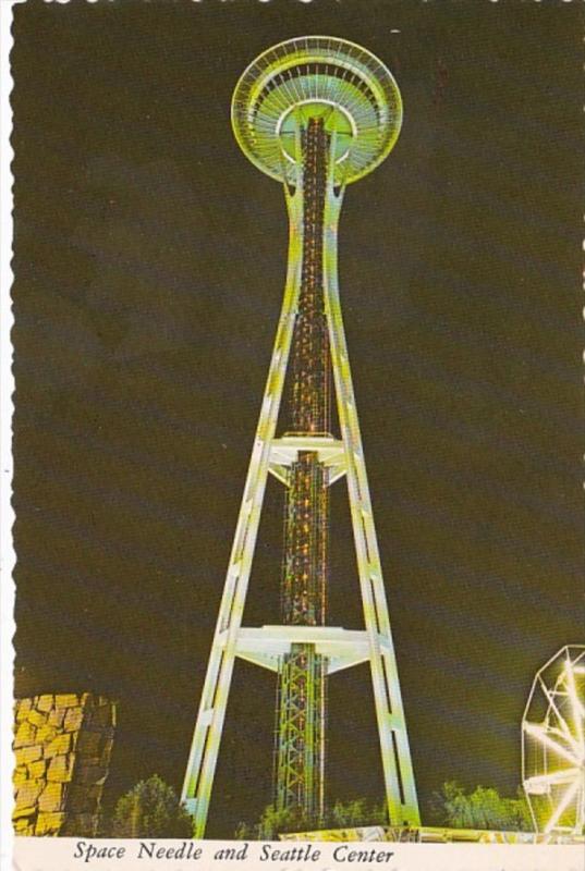 Washington Seattle Space Needle and Seattle Center At Night