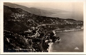 VINTAGE POSTCARD MORNING VIEW OF THE CABBE ROQUEBRUNE CAP MARTIN FRANCE