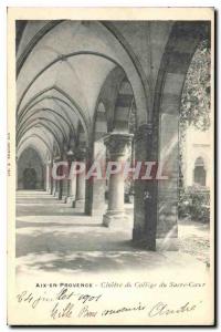 Old Postcard Aix en Provence Cloister of the Sacred Heart College