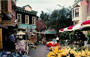 Vintage Disneyland Postcard A7 Flower Mart, Main Street USA, Unposted