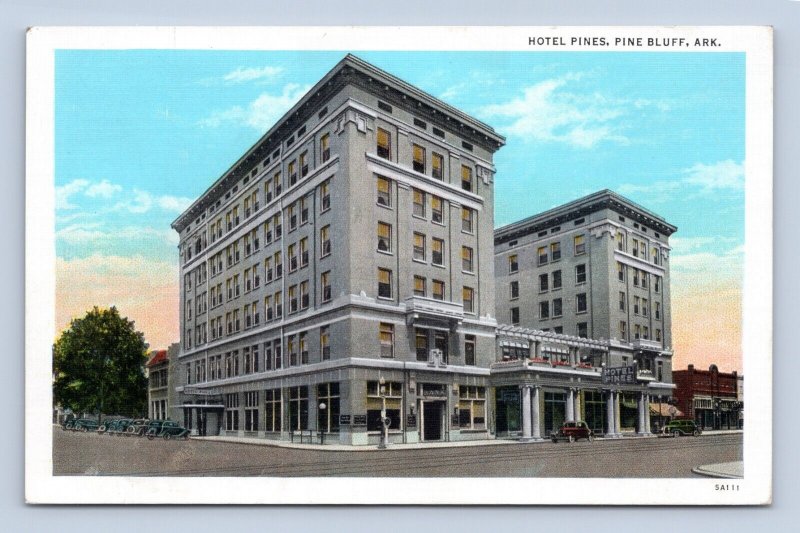 Hotel Pines Pine Bluff Arkansas AR UNP WB Postcard I16