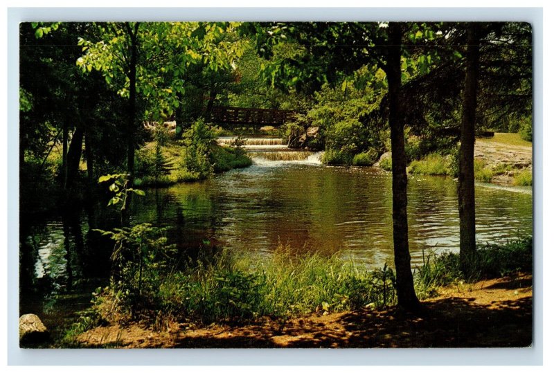 Vintage Bridge Ontonagon River Paulding Michigan Postcard P138E