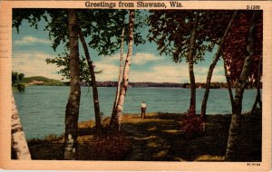 Greetings From Shawno,WI BIN Lake Scene BIN