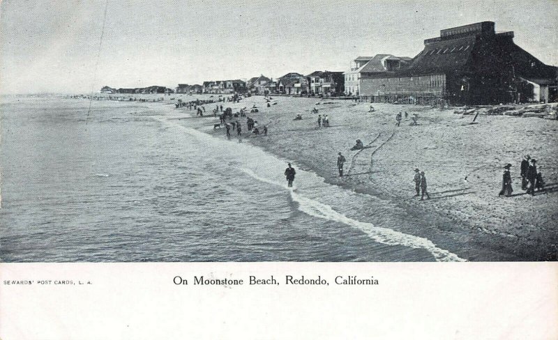 On Moonstone Beach, Redondo, California, Early Postcard, Undivided Back, Unused 