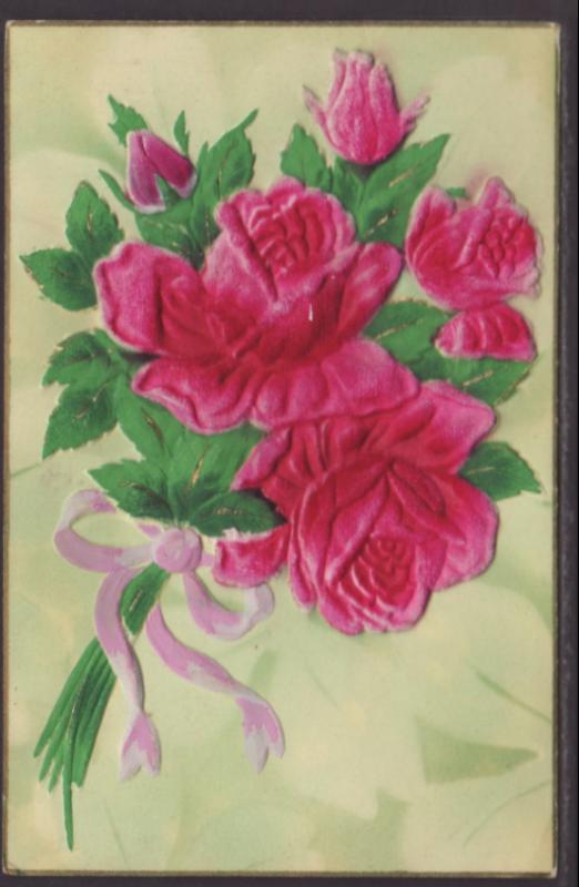 Roses,Applique Postcard