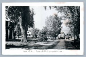 POESTENKILL CROPSEYVILLE ROAD NY LOAD OF HAY VINTAGE REAL PHOTO POSTCARD RPPC