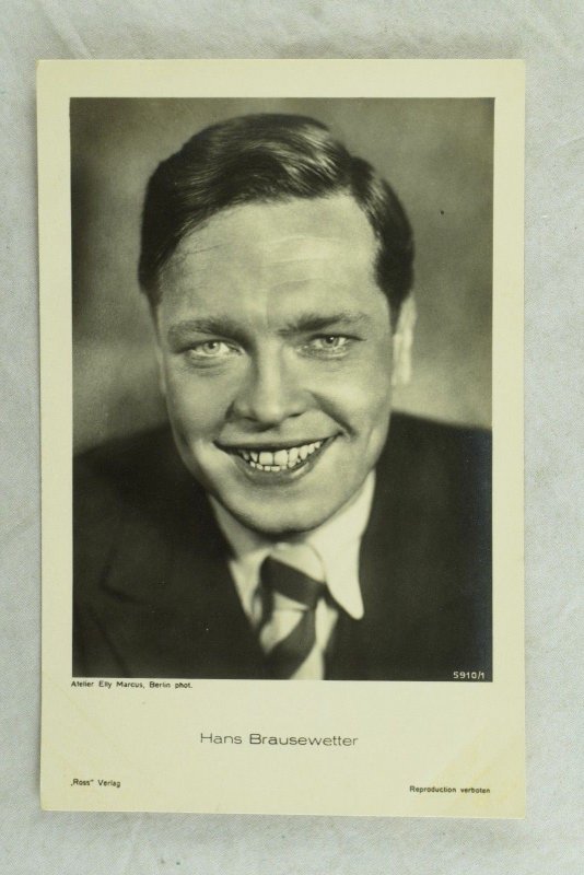 1930's RPPC Hans Brausewetter Movie Ross Verlag Dutch Real Photo Postcard P107