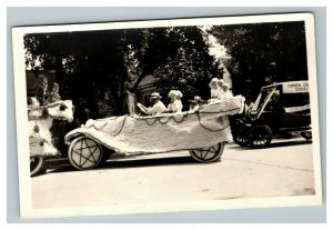 Vintage 1922 RPPC Postcard Dewitt Bros Float July 4th Pageant & Parade - Iowa