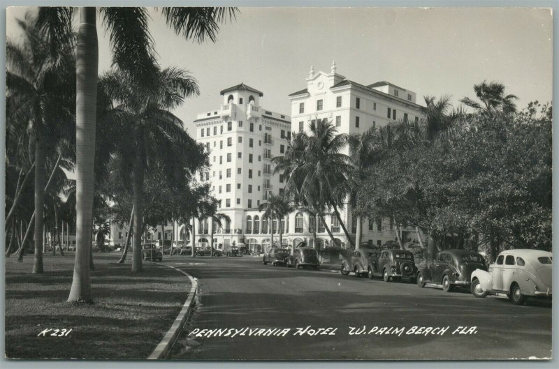 WEST PALM BEACH FL PENNSYLVANIA HOTEL VINTAGE REAL PHOTO POSTCARD RPPC