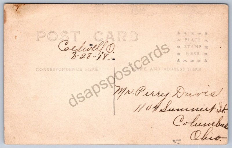 K47/ Caldwell Ohio Color RPPC Postcard c1910 Covered Bridge 154