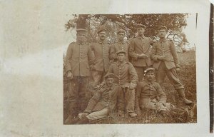 Postcard social history portrait army group photo soldiers