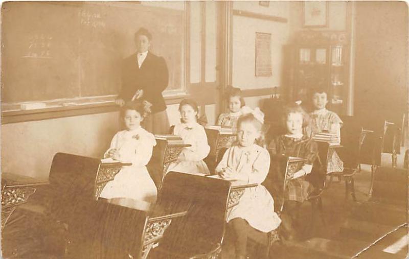 Classroom full of kids Child, People Photo Writing on back 