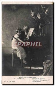 Old Postcard Musee De Luxembourg the lesson Harpsichord Piano Muenier