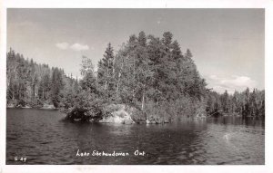 Lake Shebandowan Ontario Canada Island Scenic View Real Photo Postcard AA28989