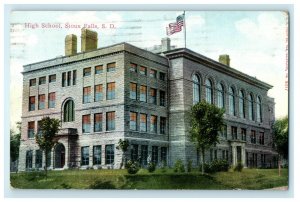 1913 High School, Sioux Falls, South Dakota SD Antique Postcard 