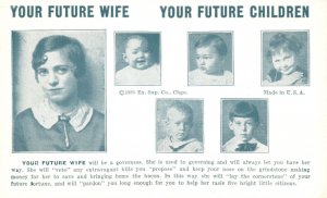 Vintage Postcard Your Future Wife Will Be A Governess & Your Future Children