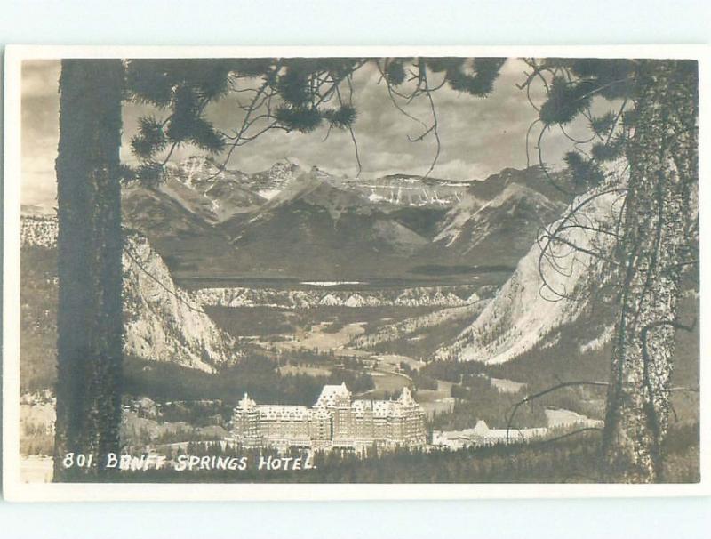 old rppc HOTEL SCENE Banff Alberta AB W0862