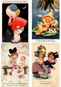 CHILDREN HUMOR ARTIST SIGNED 150 Vintage Postcards with BETTER pre-1940 (L6145)