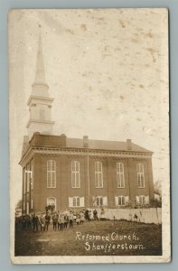 SHAEFFERSTOWN PA REFORMED CHURCH ANTIQUE REAL PHOTO POSTCARD RPPC