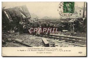 Old Postcard Train Disaster Melun November 4, 1913 Rapid n2 Marseille buffers...