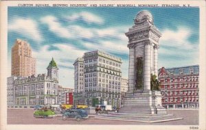 New York Syracuse Clinton Square Showing Soldiers and Sailors Memorial Monument