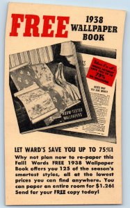 Portland Oregon OR Postal Card Free Wallpaper Book 75% Montgomery Ward 1938