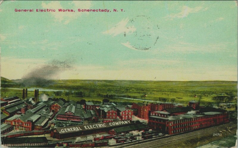 Vintage General Electric Works Schnectady New York Bird's Eye View 1915   - A17 