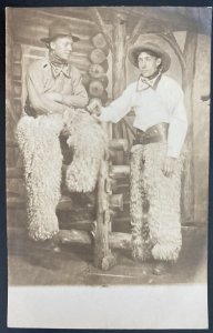 Mint Real Picture Postcard Cowboys With Wooly  Champs The Owl Studios