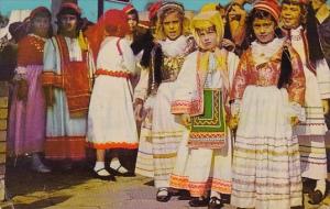 Florida Tarpon Springs Girls In Native Greek Costumes At Epiphany Ceremony In...