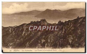 Old Postcard The Creeks Piana Les Cretes and the Gulf of Porto