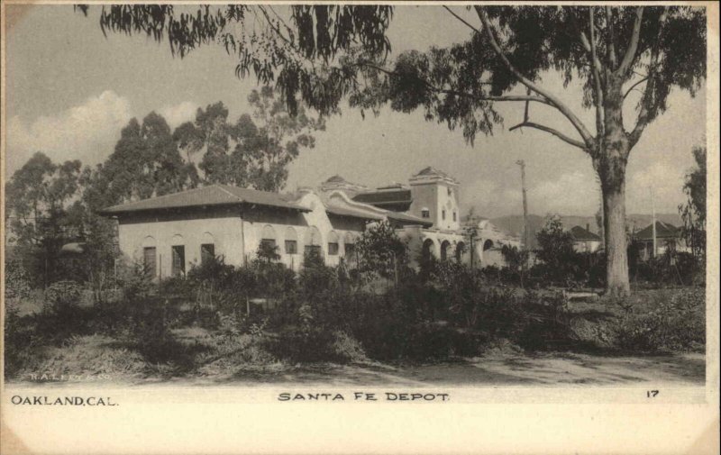 Oakland California CA Santa Fe RR Train Depot Station c1905 Postcard