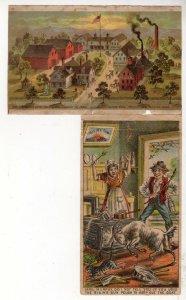 LOT/2*RISING SUN STOVE POLISH*HUMOROUS*ADVERTISING VICTORIAN TRADE CARDS