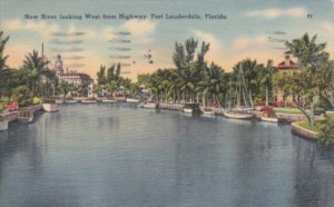 Florida Fort Lauderdale New River Looking West From Highway 1941