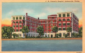 Vintage Postcard St. Vincent's Hospital Medical Building Jacksonville Florida FL