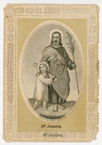 1897 Serz & Co Nurnberg Steel Engraving Paper Lace Mass Religous St Joseph F220