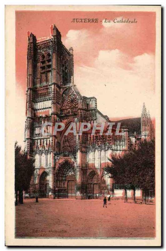 Old Postcard Auxerre La Cathedrale