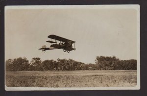 Camp ? Morgan RPPC c1918 WW1 AIRPLANE Flying U.S. FLYING SCOUT PLANE Army KB