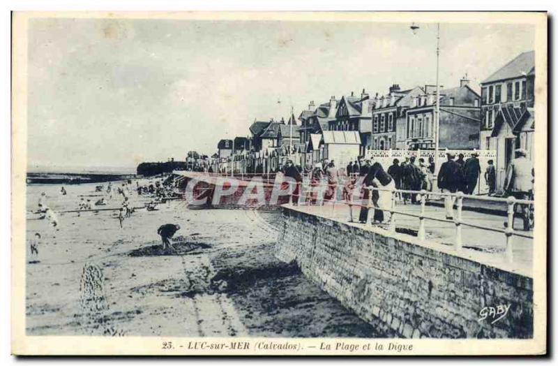 Old Postcard Luc Sur Mer Beach and La Digue