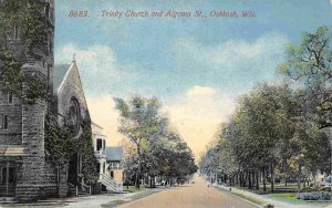 Trinity Church Algoma Street Oshkosh Wisconsin 1917 postcard