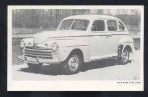 1946 FORD FOUR DOOR SEDAN VINTAGE CAR DEALER ADVERTISING POSTCARD